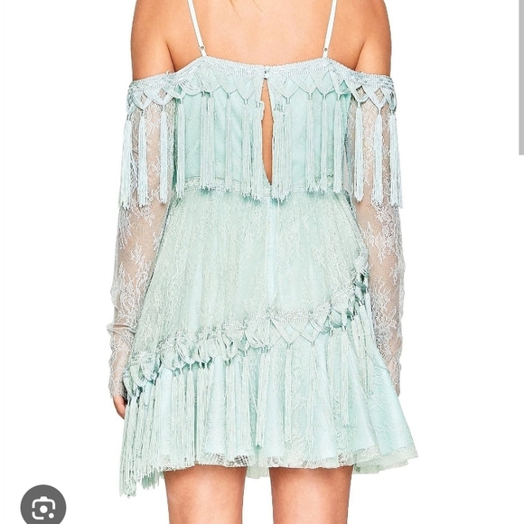 Alice McCall Asymmetrical Lace Dress in Light Blue - Picture 3 of 8